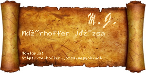 Márhoffer Józsa névjegykártya